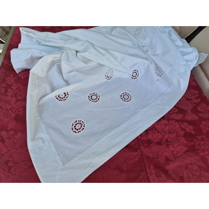 Antique 1910 French Monogrammed Cotton Bedding Set