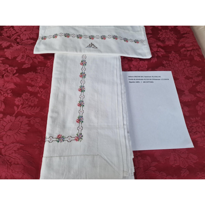 Antikes französisches Bettwäsche-Set 1910er, Monogramm GA