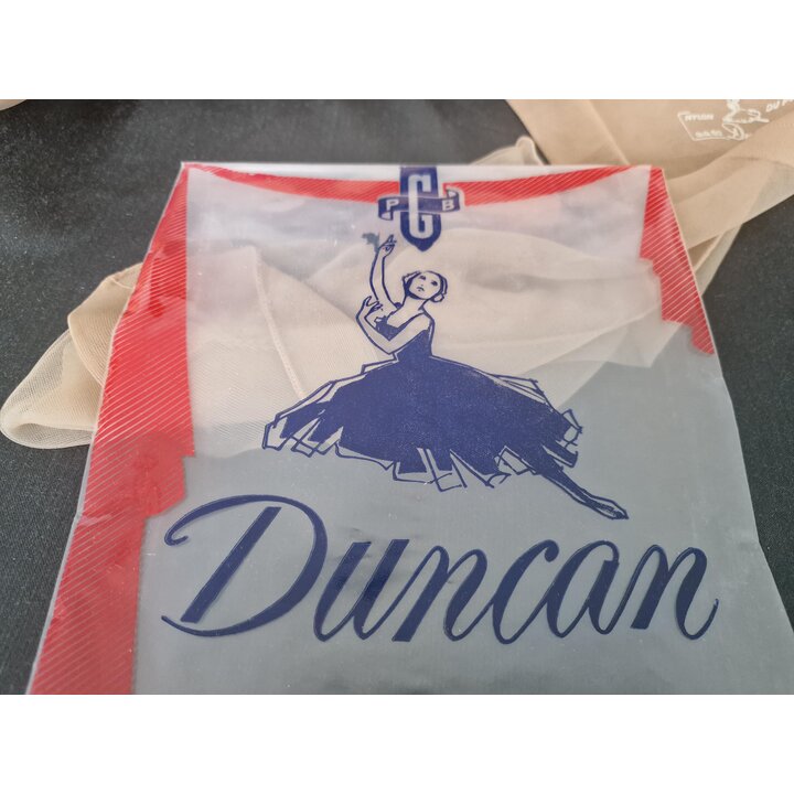 Meias Vintage Nylon Duncan Anos 50 Com Costura DuPont 15 DEN GG 60 Tamanho 9,5 Embalagem Original