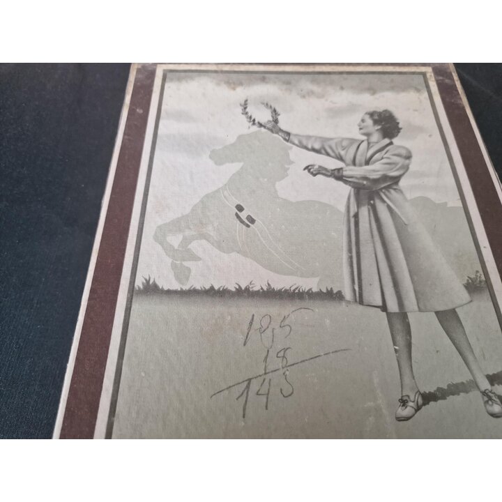 Pończochy Vintage Medias Froya Bawełna Lata 50 Brązowe Nieużywane z Pudełkiem Rozmiar 8.5