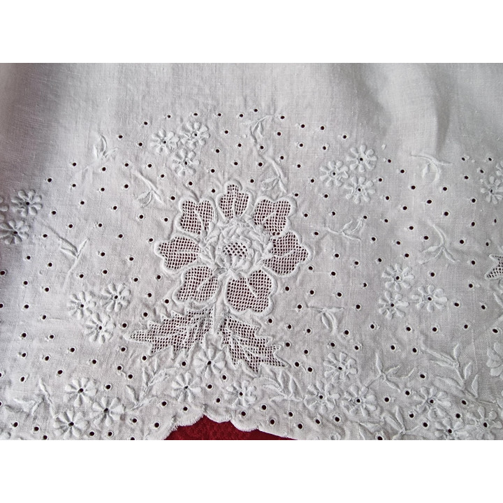 Antique French Linen Bedding Set Richelieu Embroidery Monogram HC