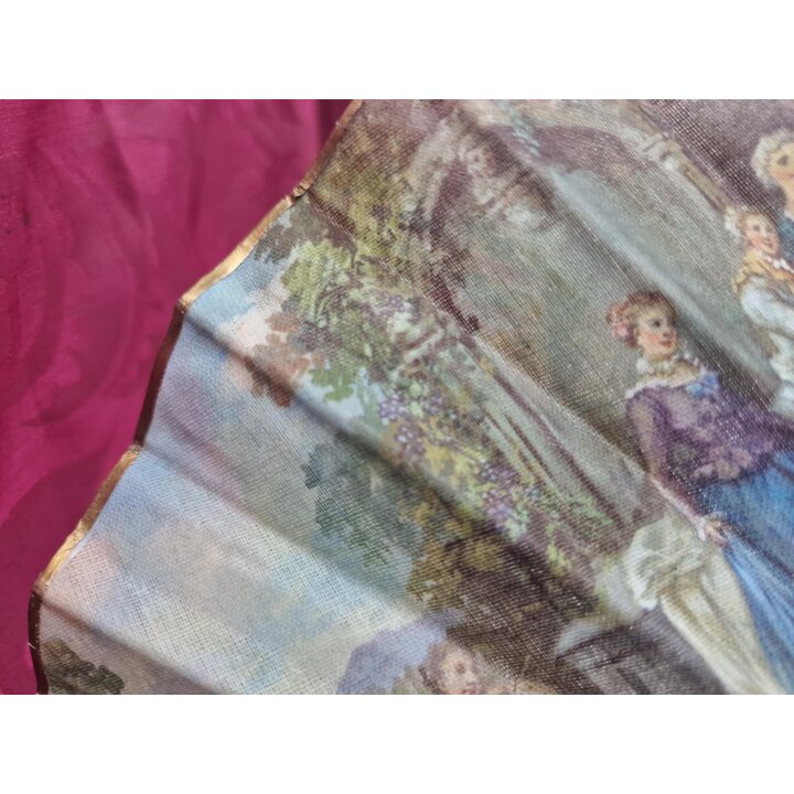 Abanico Vintage Espanol De Tela, Reproduccion Pinturas De Velazquez, Las Meninas Breda, Souvenir De Espana Anos 70, Decoracion 2