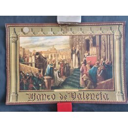 Lithograph Print Banco de Valencia, San Vicente Ferrer Centenary by Litografia S Dura, 48x32 cm, 1955