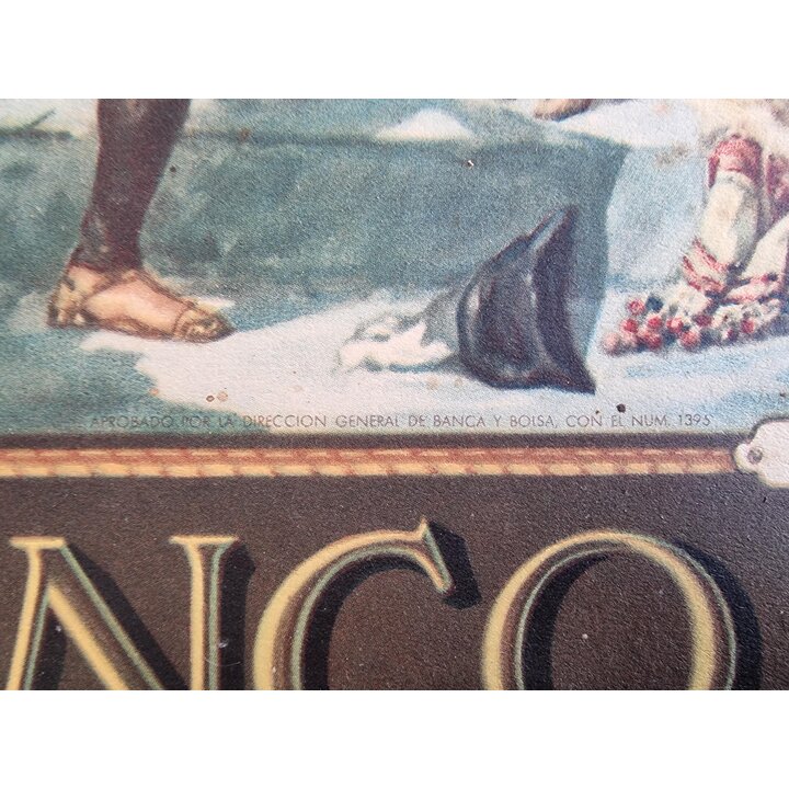 Litografia Antiga Poster Banco de Valencia El Palleter Joaquin Sorolla Copia de Manuel Diago Arte de Parede de Gabinete de Meado
