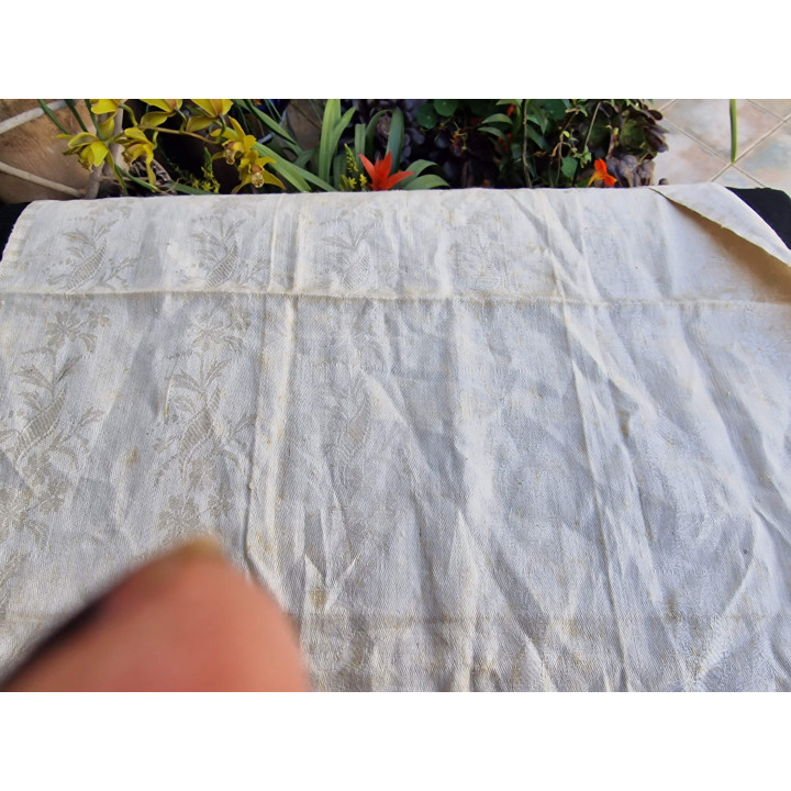 Antikes Leinenhandtuch 20. Jhd - Spitze & Makramee