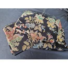 Retalho Brocado de Seda Valenciana Vintage, Tecido Saia Fallera Floral 120x90 cm, Jacquard Espolin Espanhol Para Estofamento e C