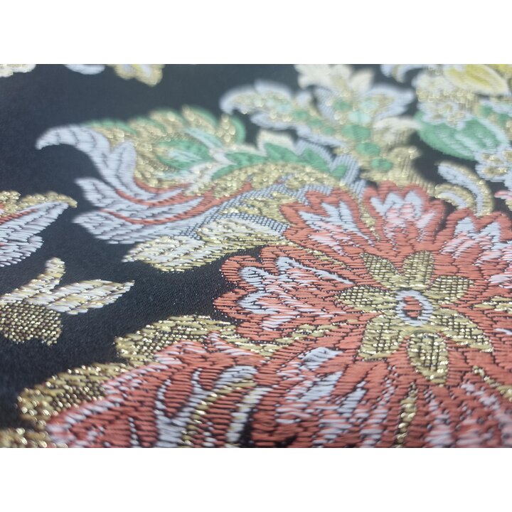 Taglio Broccato di Seta Valenciano Vintage, Tessuto Gonna Fallera Floreale 120x90 cm, Jacquard Espolin Spagnolo Tappezzeria e Cu