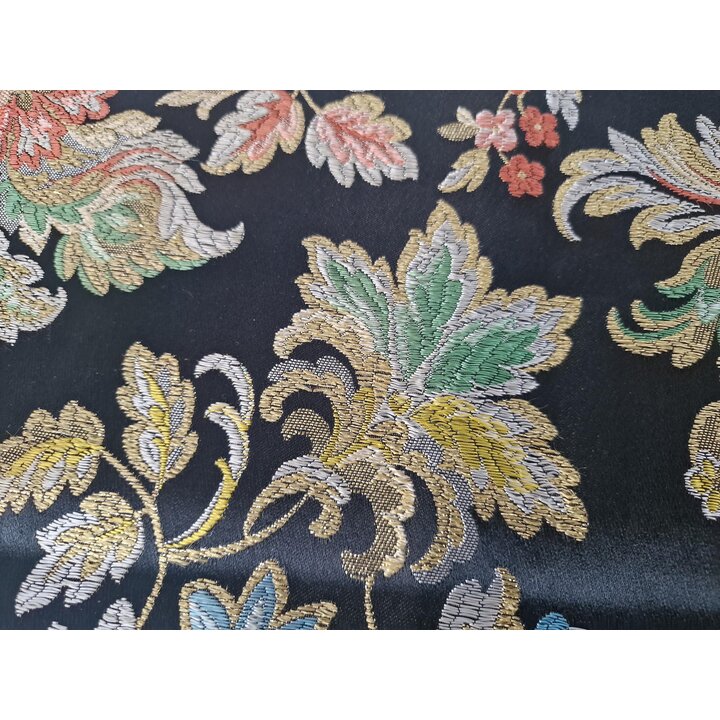 Retalho Brocado de Seda Valenciana Vintage, Tecido Saia Fallera Floral 120x90 cm, Jacquard Espolin Espanhol Para Estofamento e C