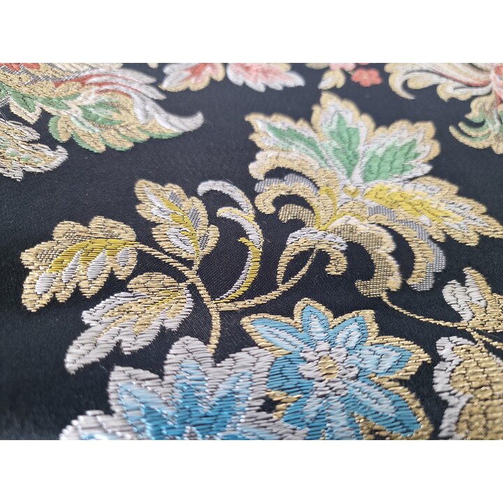 Coupon Brocart Soie Valencien Vintage 1950, Tissu Jupe Fallera Fleurs 120x90 cm, Jacquard Espolin Espagnol Tapisserie et Couture