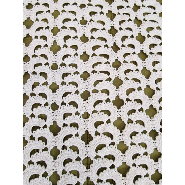 Vintage Cotton Lace Bedspread - 1950s Handmade