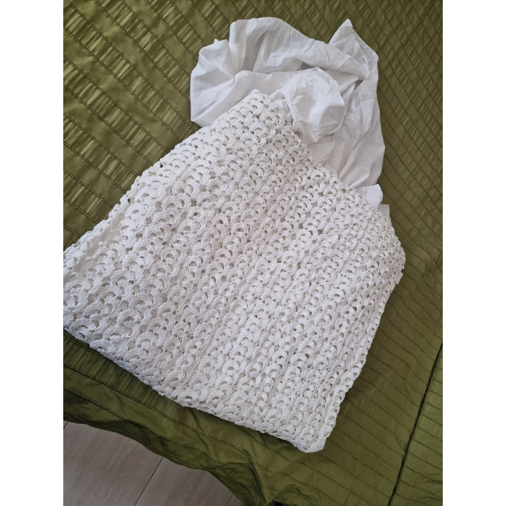 Vintage Baumwoll-Tagesdecke mit Spitze, 1950er