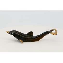 Vintage Bronze Dolphin Bottle Opener - Mid-Century Modern Style