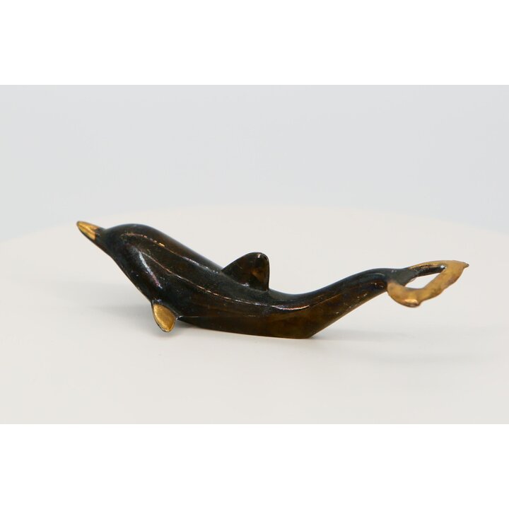 Vintage Bronze Dolphin Bottle Opener - Mid-Century Modern Style