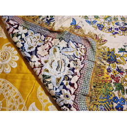 Nappe Espagnole Style Mantón de Manila (Années 1930) - 130x130
