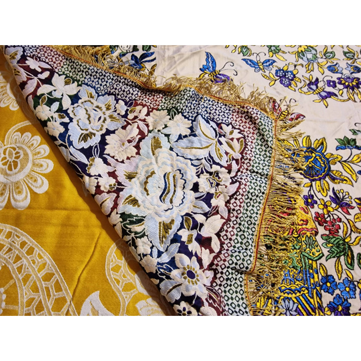 1930s Spanish Mantón de Manila Style Tablecloth | Vintage Silk