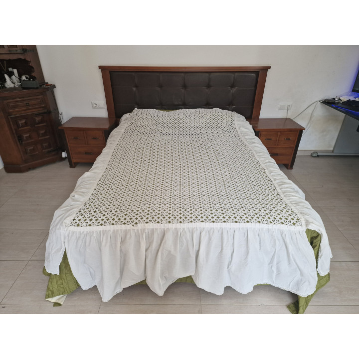 Copriletto vintage all'uncinetto anni '50 - Pizzo fatto a mano