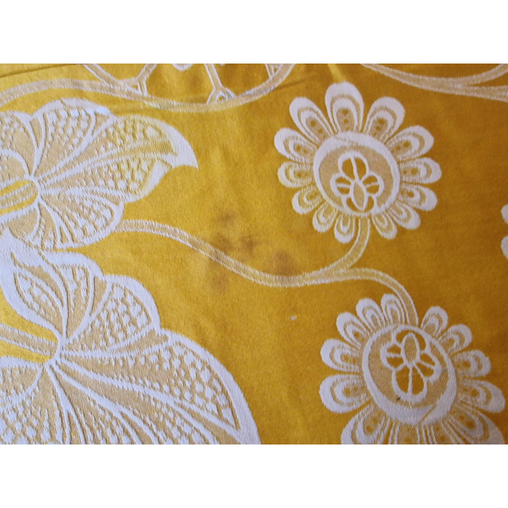 Vintage 1950s Spanish Bedspread | Gold Cotton Satin