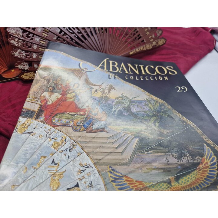 Eventail en Bois et Fascicule No 29 Planeta DeAgostini Abanicos de Coleccion Reine Maria Cristina Vintage 2003
