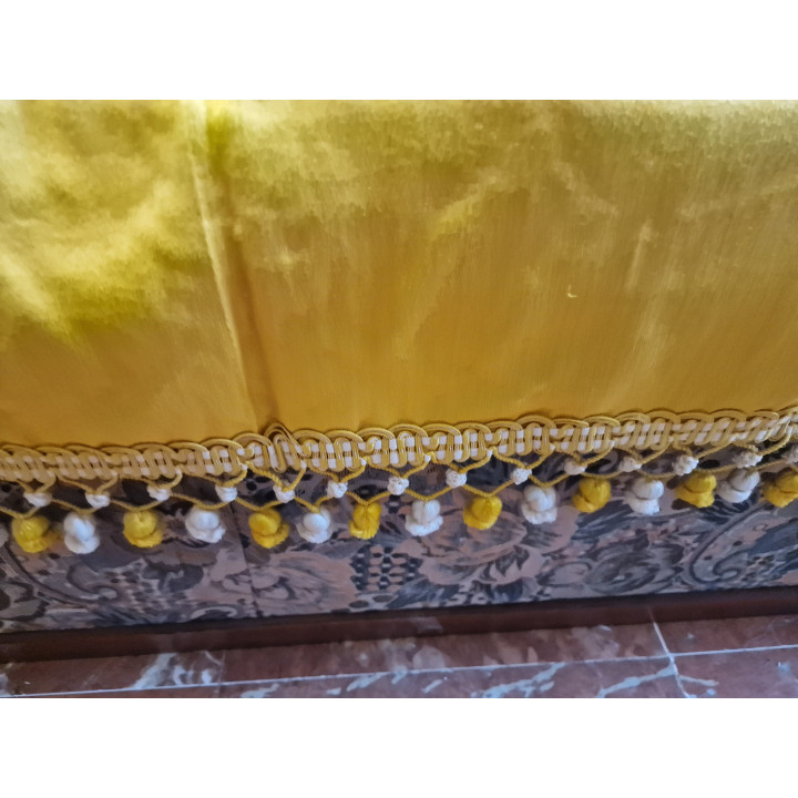 Vintage 1950s Spanish Bedspread | Gold Cotton Satin