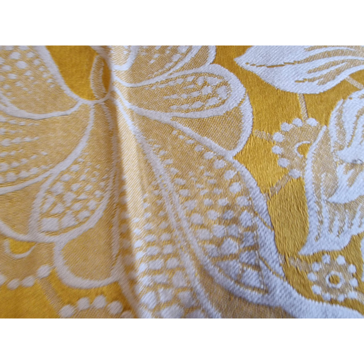 Vintage 1950s Spanish Bedspread | Gold Cotton Satin