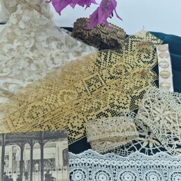 Antique Lace Textile Kit with 19th Century Linen and Silk Mantilla