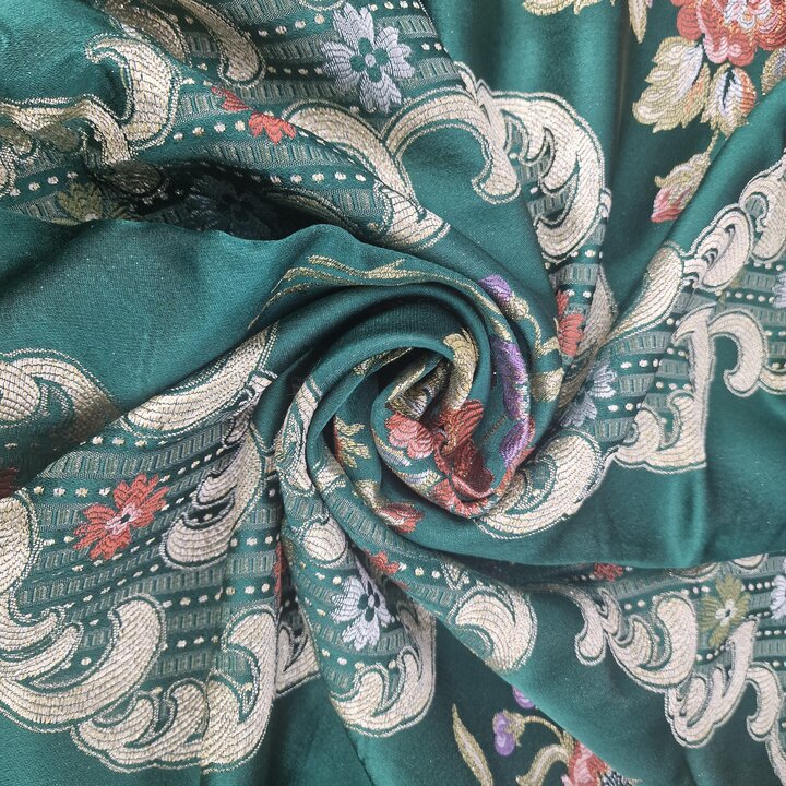 Valencian Jacquard Silk Blend Fabric Pieces for Craft and Restoration