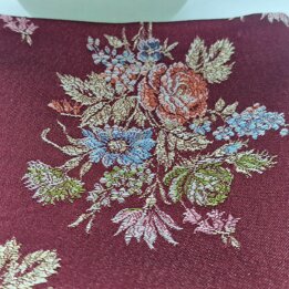 Vintage Walencki Jedwabny Brokat Tkanina Mid Century Kwiaty do Renowacji Spódnicy Fallera