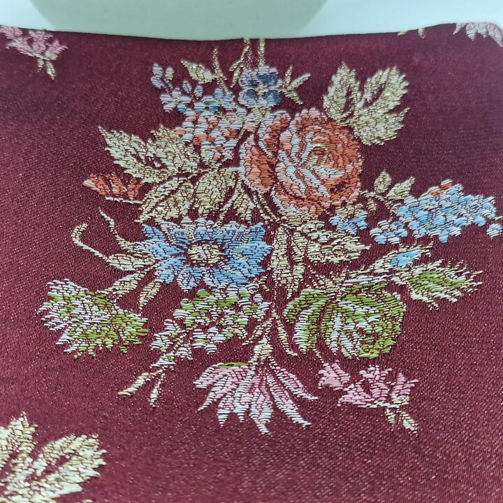 Tissu Brocart de Soie Valencien Vintage Mid Century Fleurs pour Restauration Jupe Fallera