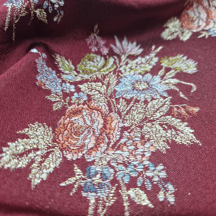 ヴィンテージ バレンシア シルク ブロケード 生地 ミッドセンチュリー 花柄 ファジェラ スカート用