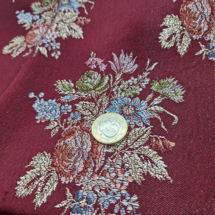 Vintage Valencianischer Seidenbrokat Stoff Mid Century Blumen für Fallera Rock Restaurierung