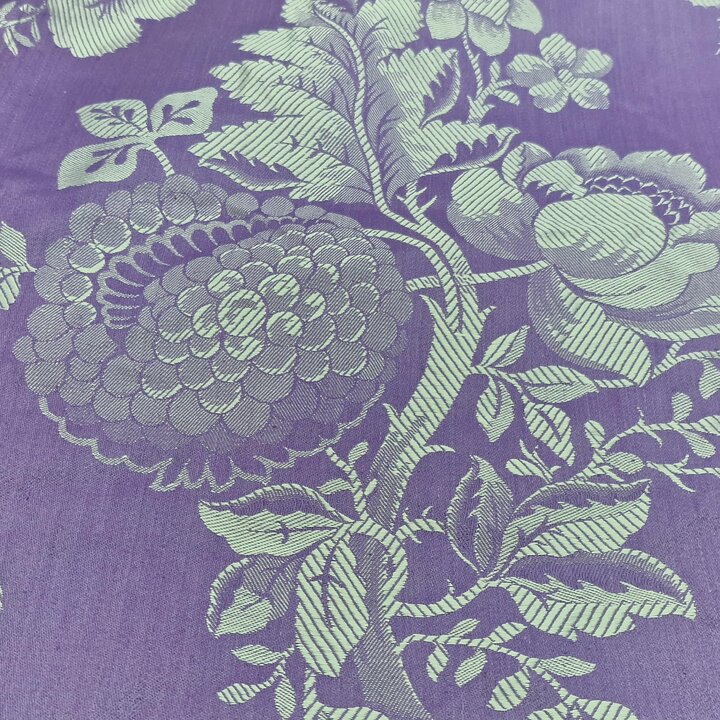 Set Jacquard Stoff Floral Lila 80x155cm und 220x155cm
