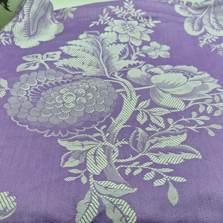 Set di Tessuto Jacquard Floreale Viola 80x155cm e 220x155cm