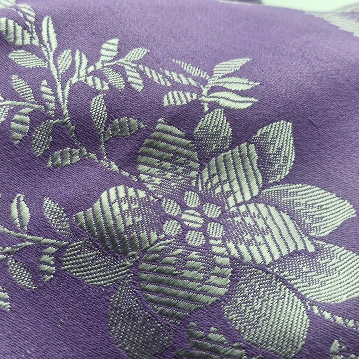 Set di Tessuto Jacquard Floreale Viola 80x155cm e 220x155cm