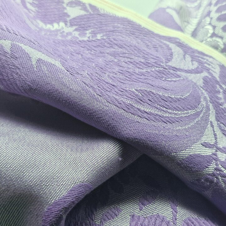 Conjunto de Tecido Jacquard Floral Roxo 80x155cm e 220x155cm