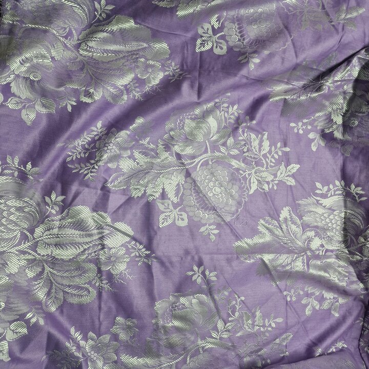 Set di Tessuto Jacquard Floreale Viola 80x155cm e 220x155cm