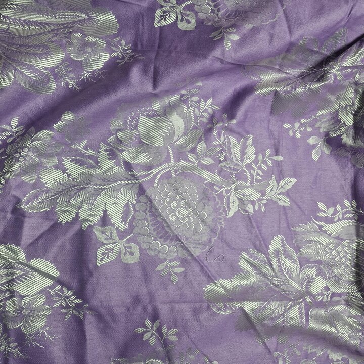 Lot de Tissu Jacquard Floral Violet 80x155cm et 220x155cm
