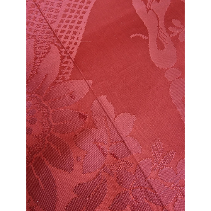 Colcha de Seda Damasco Carmesim - Belle Époque 1900