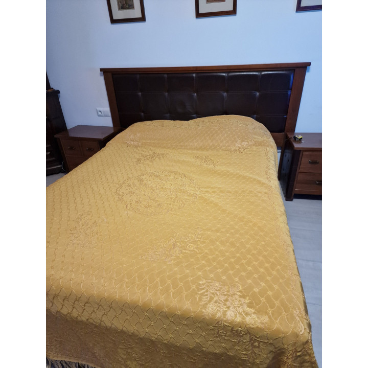 Vintage Spanische Damast-Tagesdecke Gold - 1950er Jahre