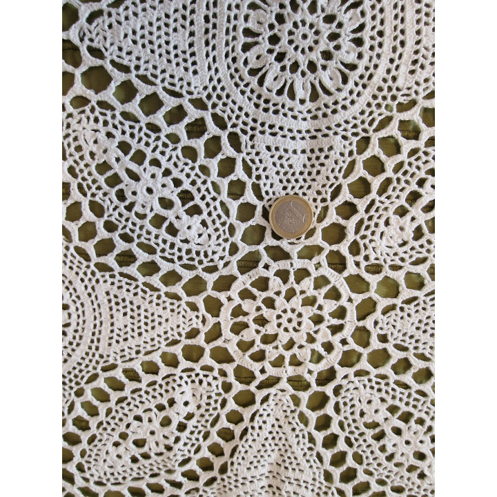 Colcha de Ganchillo Vintage Años 30 - Algodón Hecho a Mano