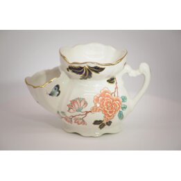 Scuttle de rasage James Kent England Old Foley - Porcelaine florale et or - Vintage