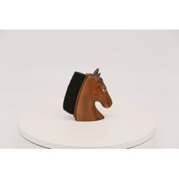Brosse à vêtements vintage tête de cheval - Sculpture équestre décorative en porcelaine - Années 1990