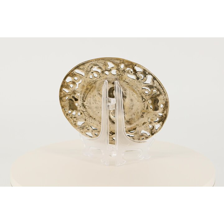 Llamador de puerta vintage Garuda, latón plateado, Indonesia, 16,5 cm