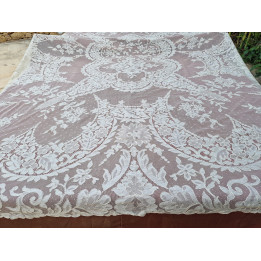 Colcha vintage de renda anos 60, 280x240 cm