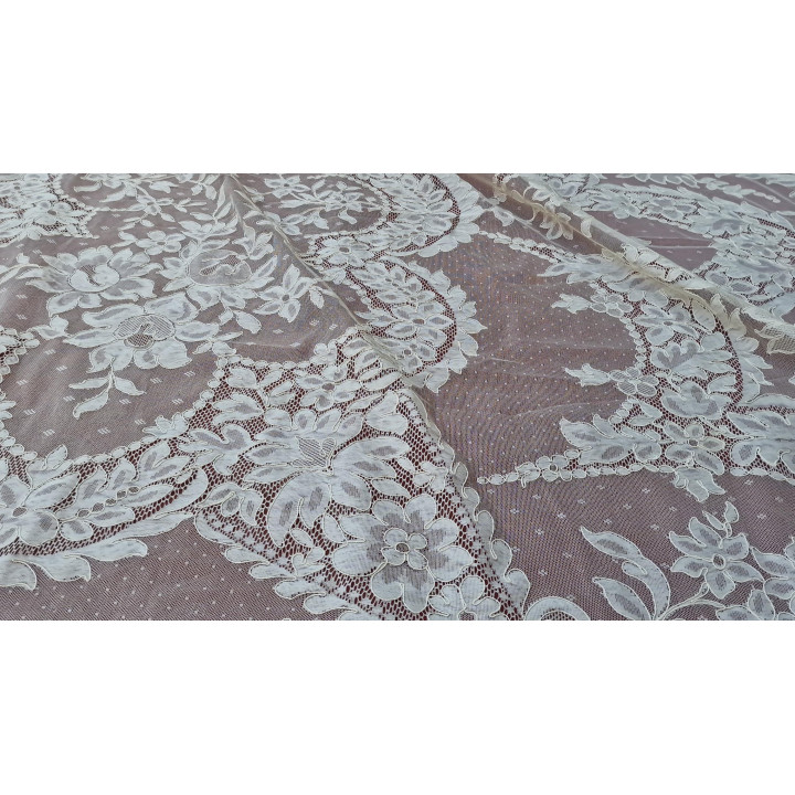 Vintage 1960s Lace Bedspread, 280x240 cm