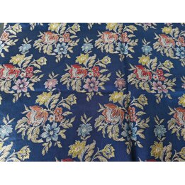Retal de Tela Brocado Valenciano Vintage, Jacquard Floral Hilo Metalico 120x70 cm, Panel Traje de Fallera 1950