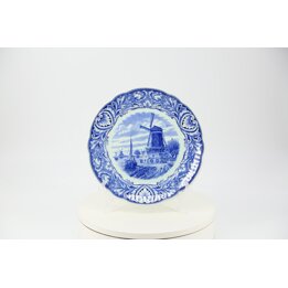 Royal Sphinx Maastricht Delfts Blauw Wall Plate - Dutch Windmill Scene and Ceramic, 25 cm