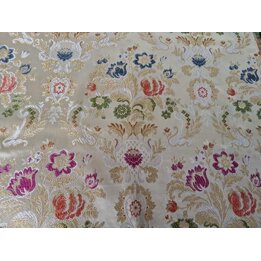1950年代 バレンシア ブロケード 生地 花柄 ビスコース コットン 金属糸 120x60 cm