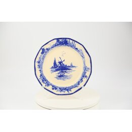 Antique Royal Doulton "Norfolk" Decorative Plate - Blue & White English Earthenware, Dutch Windmill Scene, c.1912+, 25cm