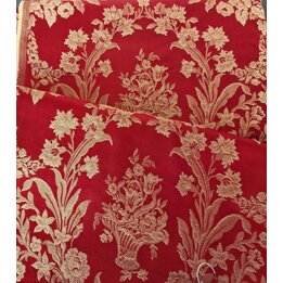 Tecido Brocado Valenciano Vintage, Painel Saia Fallera 1960, Viscose Algodão Fio Metálico, 90x120 cm, Retalho Traje Regional Esp