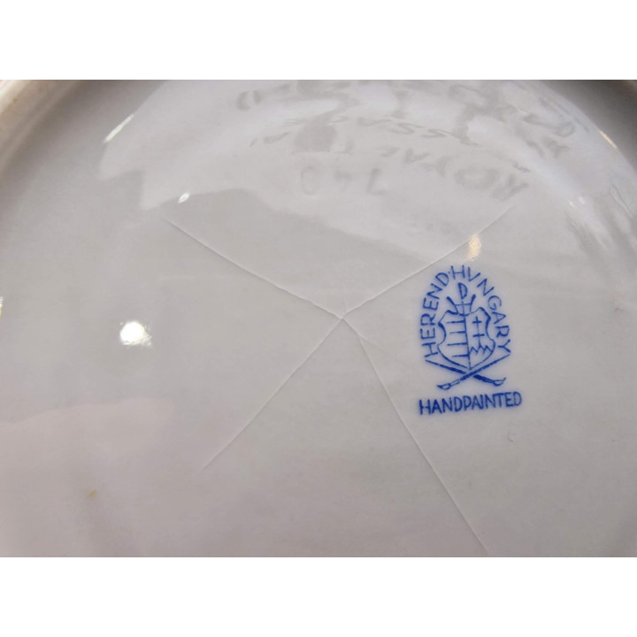 Taza de sopa Herend con plato, porcelana, años 60